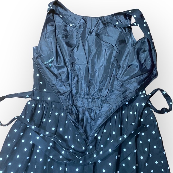 Cynthia Rowley Black & White Polka Dot ALine Sleeveless Cotton Dress Size 10 - Picture 6 of 11
